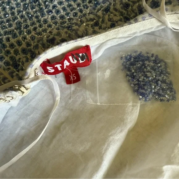 RARE NWOT Staud Beaded Dolphin Mini Dress Size X-Small - Picture 7 of 7